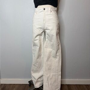 Zara Off-White Wide Leg Jeans